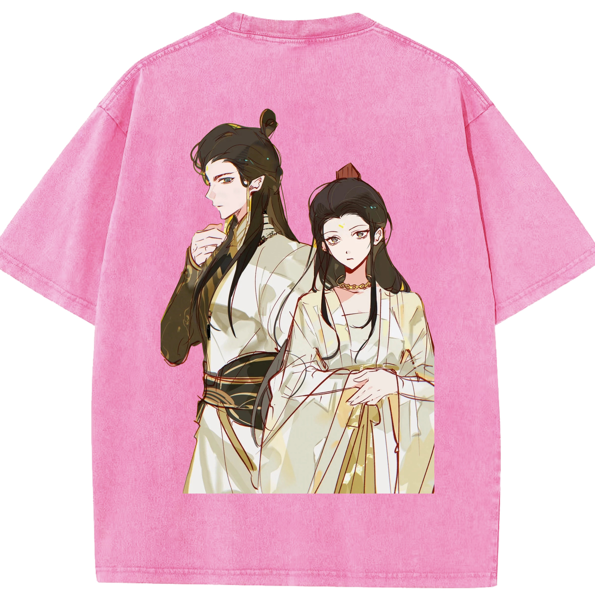（画像用） Ne Zha 2 ナタ 魔童の大暴れ 綿100% ヴィンテージ風 半袖Tシャツ（背面プリント）
